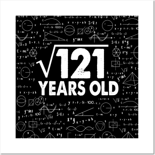 Square Root of 121 11th Birthday 11 Years Old Math Science Lover Gifts Nerdy Geeky Gift Idea Posters and Art